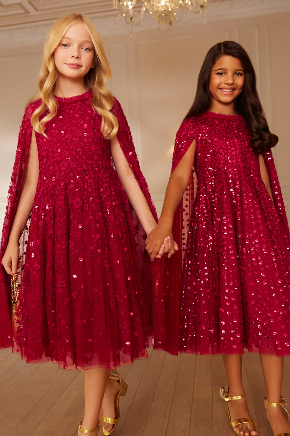 Dahlia Ditsy Cape Kids Dress - Image 5