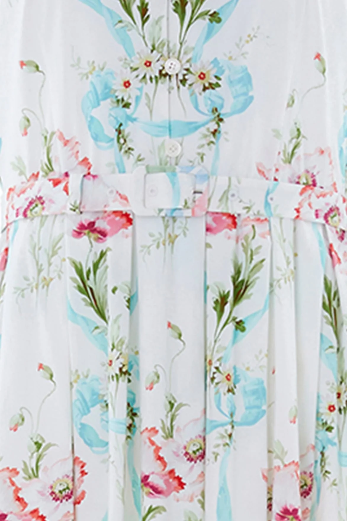 Floral Ribbon Cotton Short Sleeve Ballerina Dress - Image 4