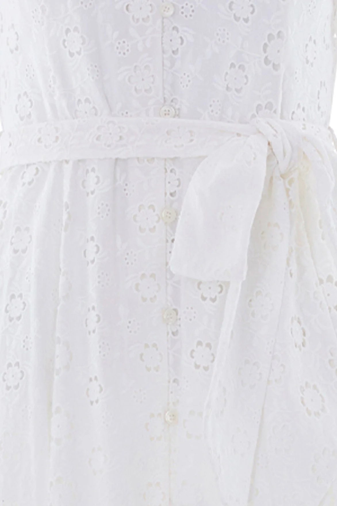 Romilly Cotton Broderie Long Sleeve Shirt Dress - Image 4